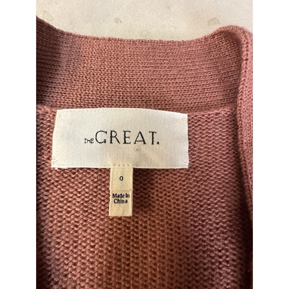 The Great The Wayward Wool-Blend Cardigan Tie Waist Pink Size 0 - Picture 7 of 10